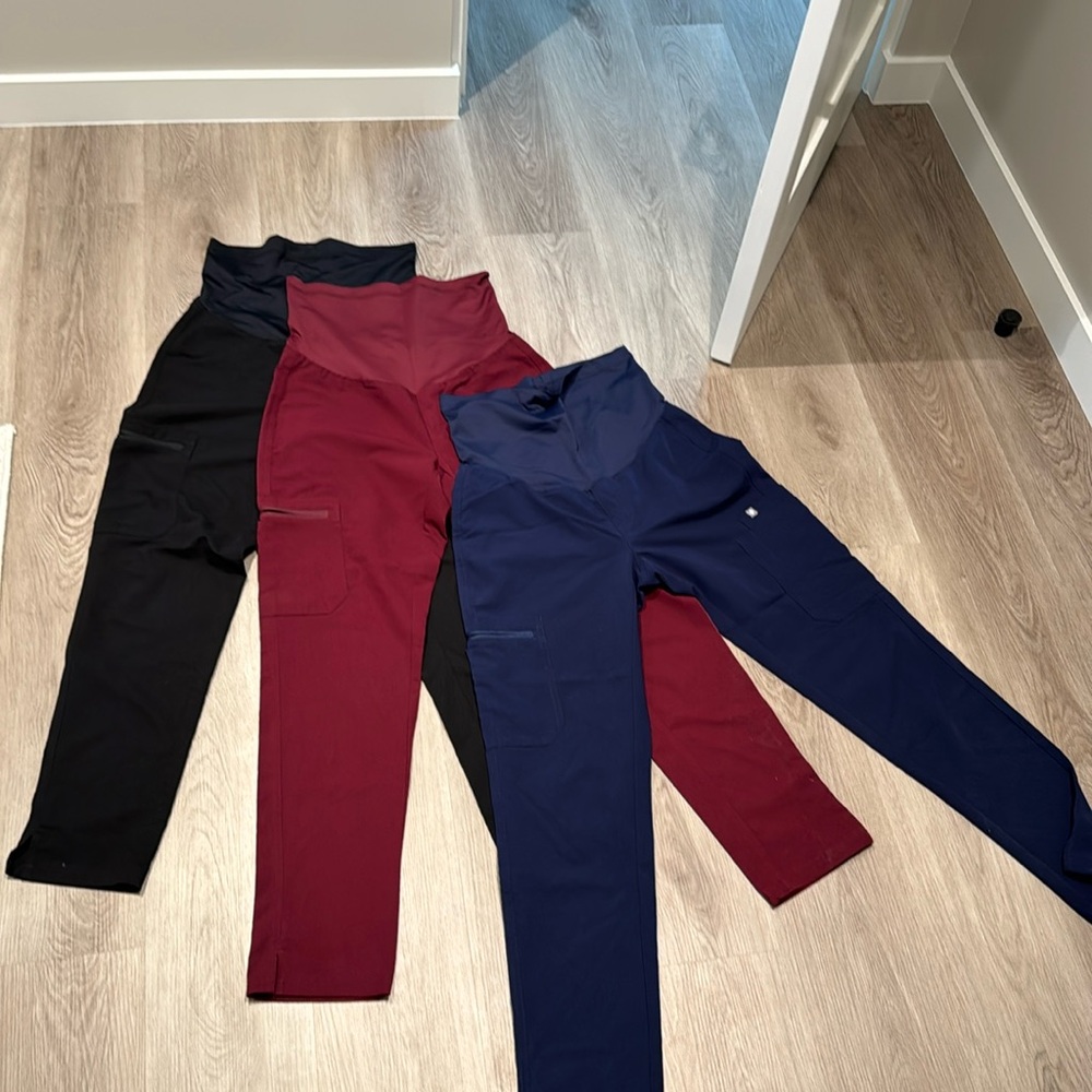 Figs Maternity Yola Pants size XS black, navy, burgundy